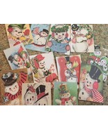 Vintage Snowmen~Die Cuts~Gift Tags 12 Piece for Crafting &amp; More! Handmad... - $2.99
