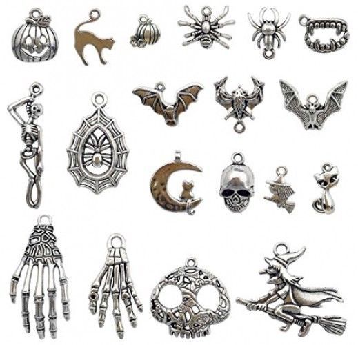Halloween Charm-100g(about 55-60pcs) Antique Silver Halloween Collection Craft