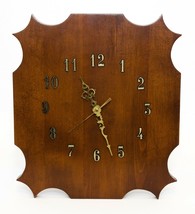 Vintage Hand Crafted Wall Hanging Clock On Wooden Plaque - $21.78