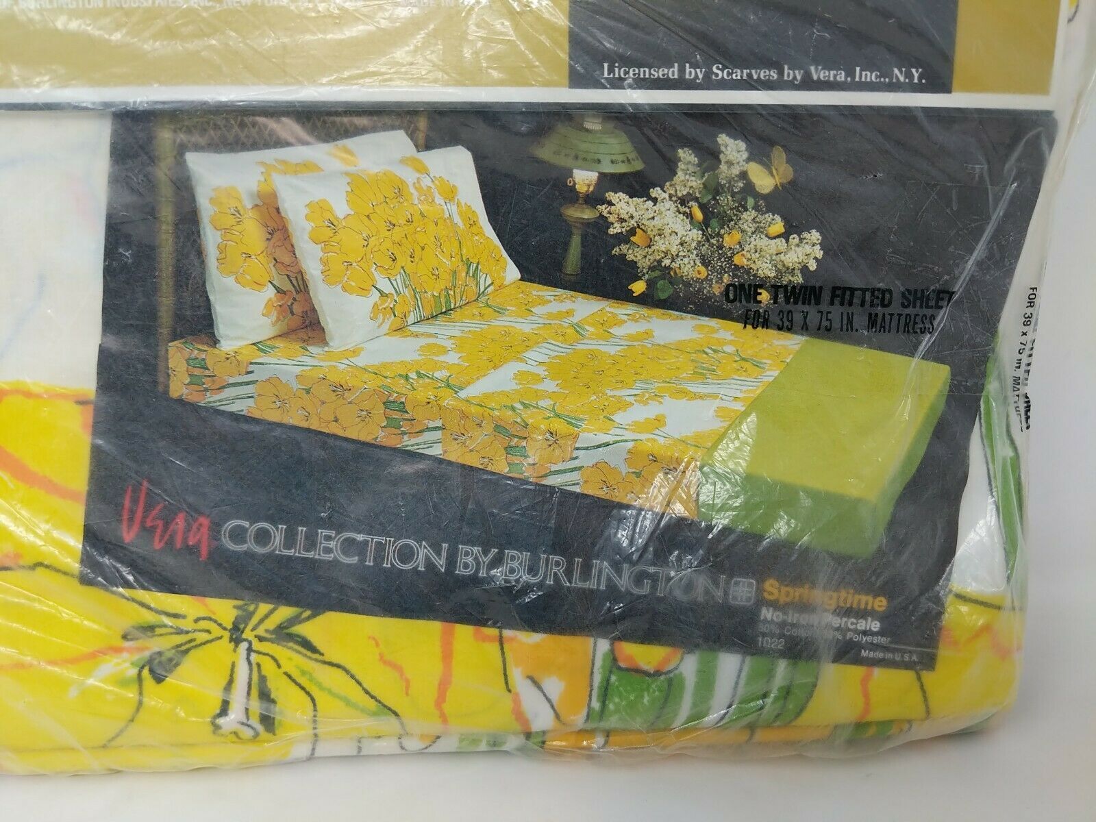 NEW VINTAGE VERA Collection by Burlington Extra Long Twin Flat Sheet Water Ways 