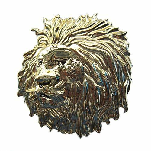 New Gold Color Plated Lion Head Animal Wildlife Western Belt Buckle