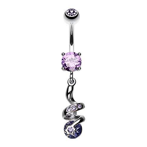 Sparkle Star Gem Swirl WildKlass Belly Button Ring - Fashion