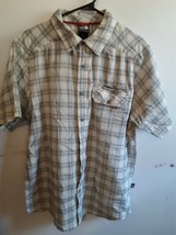 The North Face Plaid Short Sleeve Button Up Down Shirt Men's Size M - $14.84