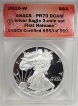 2015-W Silver Eagle Proof ANACS PR70 DCAM First Release AL234 - $73.26