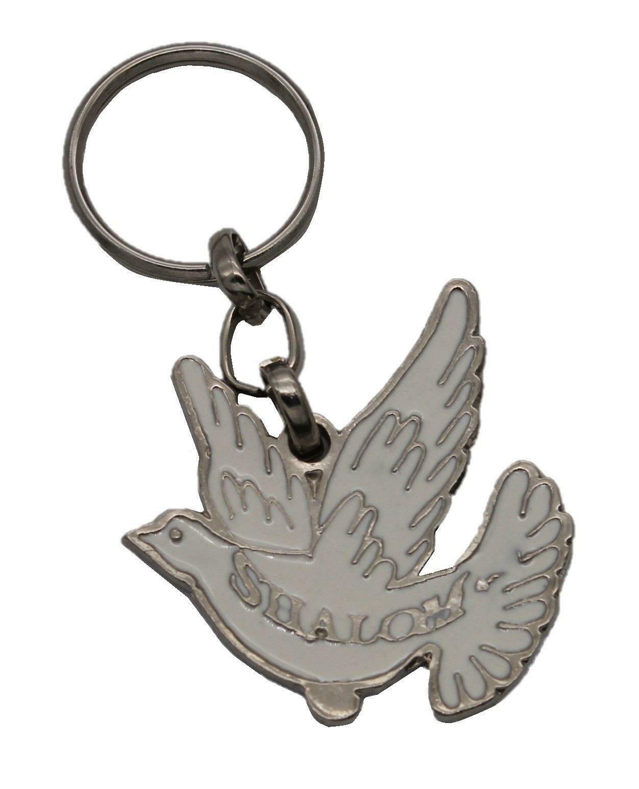 White Peace dove Metal Key Chain Judaism calm Amulet Holy Pendant Lucky Charm