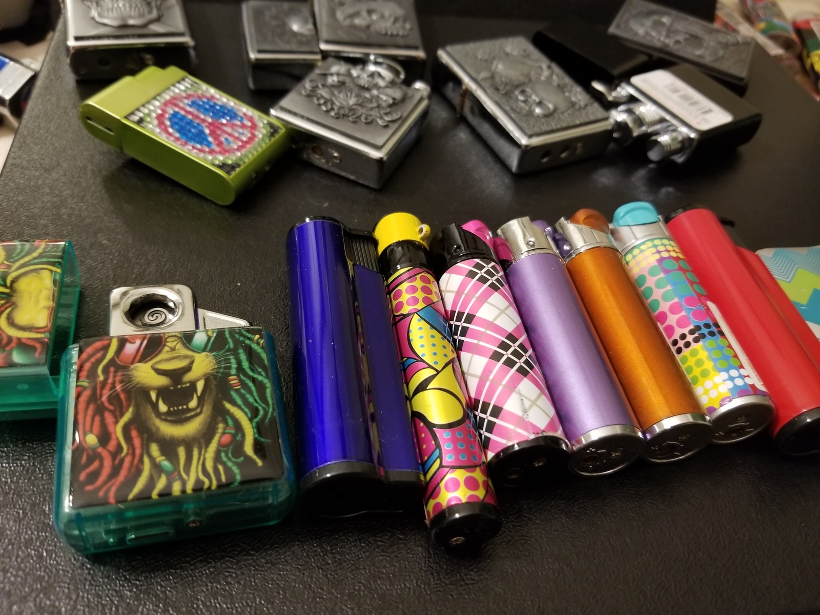 Bulk Lighters Lot, 100 Torches, Windproof, Novelty, USB, Refillable, Electronic Lighters