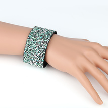 Cuff Wristband With Sparkling Swarovski Style Crystals - $21.99