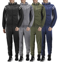Men's Hooded Working Out Running Gym Fitness Casual Jogging Tracksuit 2 Pcs Set image 1