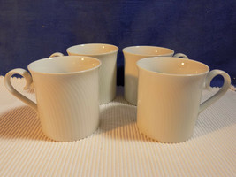 Set Of 4 Dansk Fransk Blanc Cups / Mugs - Raised Curved Lines - $39.95