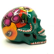 Hand Painted Ceramic Skull Mexico Day of the Dead Dios de Los Muertos Fr... - $29.69