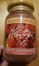 YANKEE CANDLE white zinfandel Jar Candle Net Wt 22oz Discontinued &amp; Rare... - $100.00