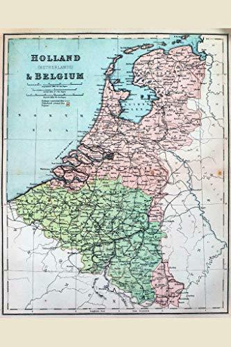 sy'decorative Holland and Belgium 19th Century Antique Style Map Poster 24x36 in