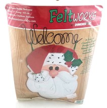Dimensions Felt Works Santa Buddy Welcome Sign No 8111 Felt Christmas Craft - $24.66