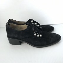 LOUISE et CIE Womens Fren Lo-Fren Black Suede Shoes Oxfords Pearl Fasten... - $43.19