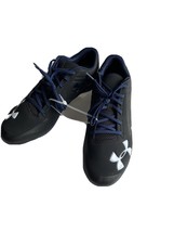 Under Armour Team Yard Low Baseball Cleats Size 14 Black with Blue trim and lace - $27.95