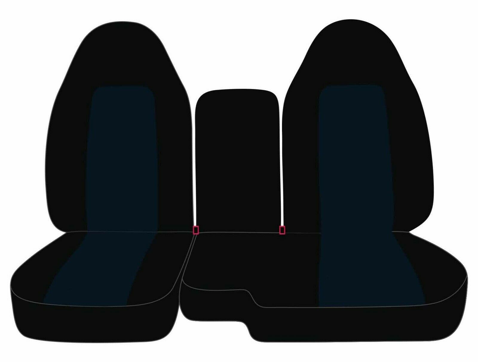 Designcovers - Front set car seat covers fits ford ranger 1991-2012  60/40 highback  black-navy