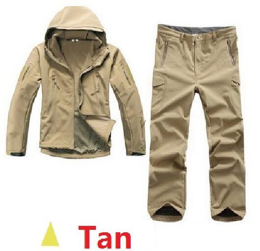 Image of Men Army Tactical TAD Gear Soft Shell Camouflage Outdoor Waterproof Jacket Set