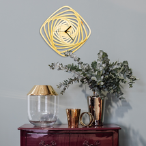 Contemporary modern wall clock made of wood w exciting geometric pattern - Whirl - $119.00