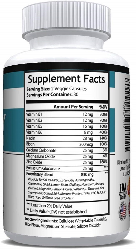 Anti Anxiety Supplement 900mg With Gaba, LTheanine, 5HTP, Ashwagandha