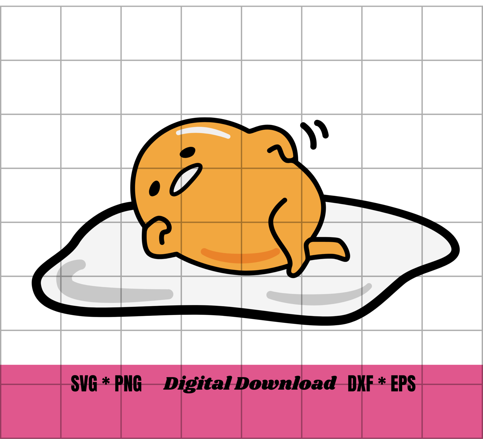 Gudetama Lazy Egg svg cute kawaii png cricut clip art - Digital Art