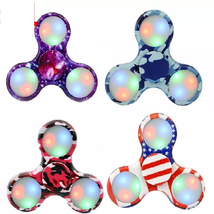 LED Fidget Spinner w/Switch Electroplate - One Item w/Random Color and Design image 1