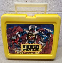 Vintage Plastic ROBO FORCE lunch box yellow - Thermos Brand - Made in USA