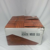 Acacia Wood Outdoor Flooring Interlocking Deck Tiles Patio Flooring Outd... - $66.39