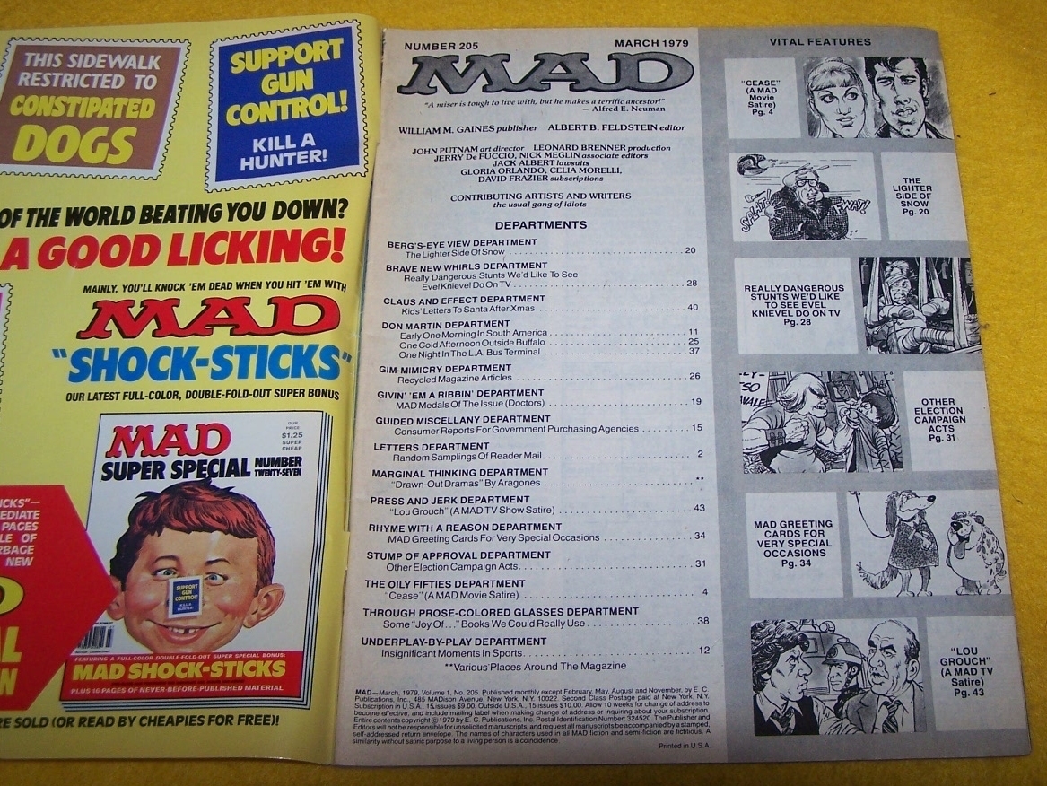 Vintage Mad Magazine March 1979 Vol. 1 # 205 Grease - Magazine Back Issues