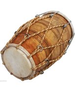  SPECIAL DHOLAK DRUM ROPE + BOLT TUNED~NATURAL WOOD COLOR POLISH~HAND MA... - $174.00