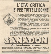 W4969 Sanadon Fa The Female Sana - Advertising Of 1934 - Vintage Adverti... - $4.42