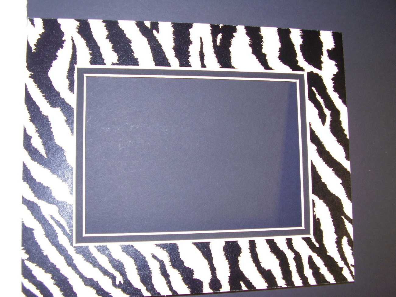 Picture Frame Double Mat 8x10 for 5x7 photoZebra Black White Animal Print Mat - Framing Mats