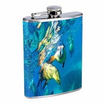 Sea Lion Em1 Flask 8oz Stainless Steel Hip Drinking Whiskey - $13.81