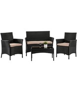 Outdoor Wicker Chair Patio Bistro Rattan Furniture - Modern Bistro Set -... - $199.75
