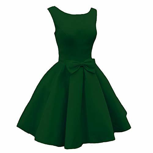 Lemai Scoop Neck Short Satin Formal Prom Homecoming Cocktail Dress Emerald Green