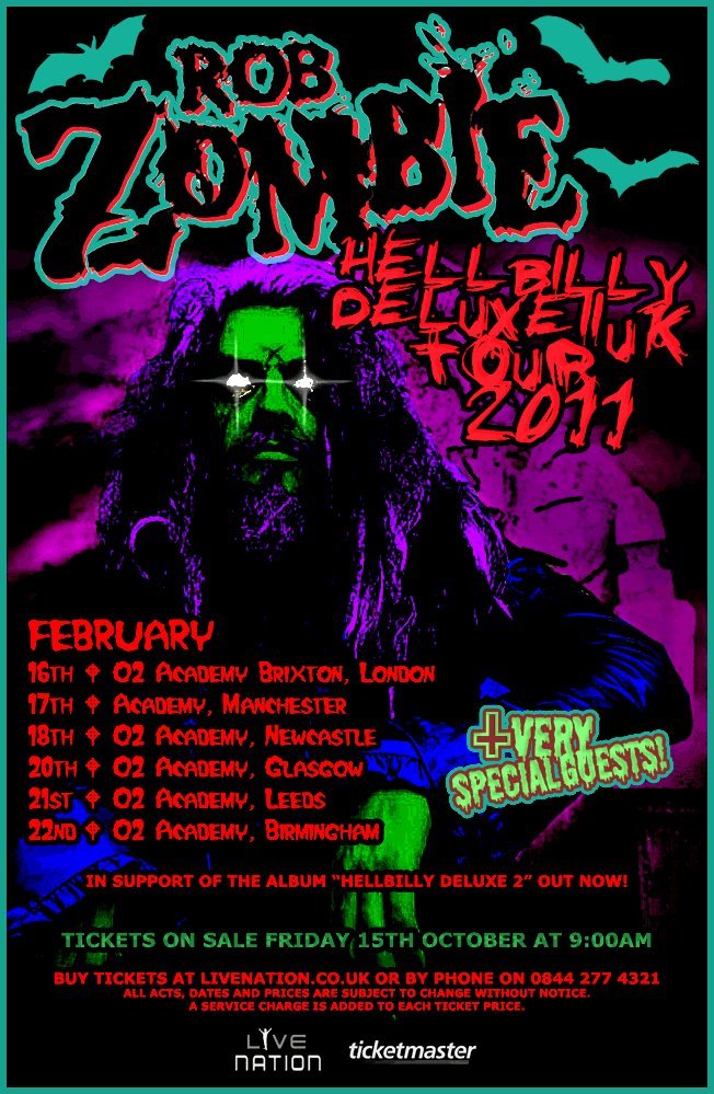rob zombie hellbilly deluxe 2 tour