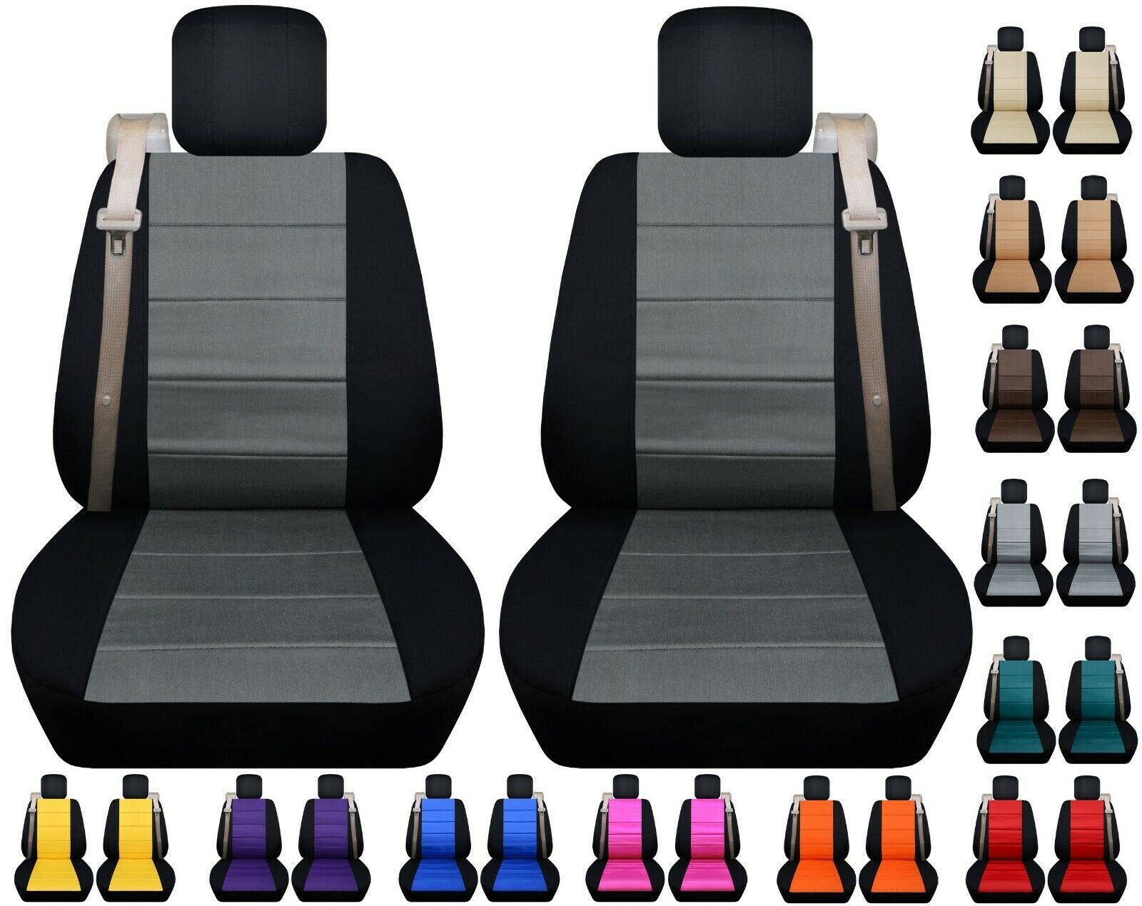 Front seat covers fits Ford F150 01-03 Bucket seats with Integrated seat belts