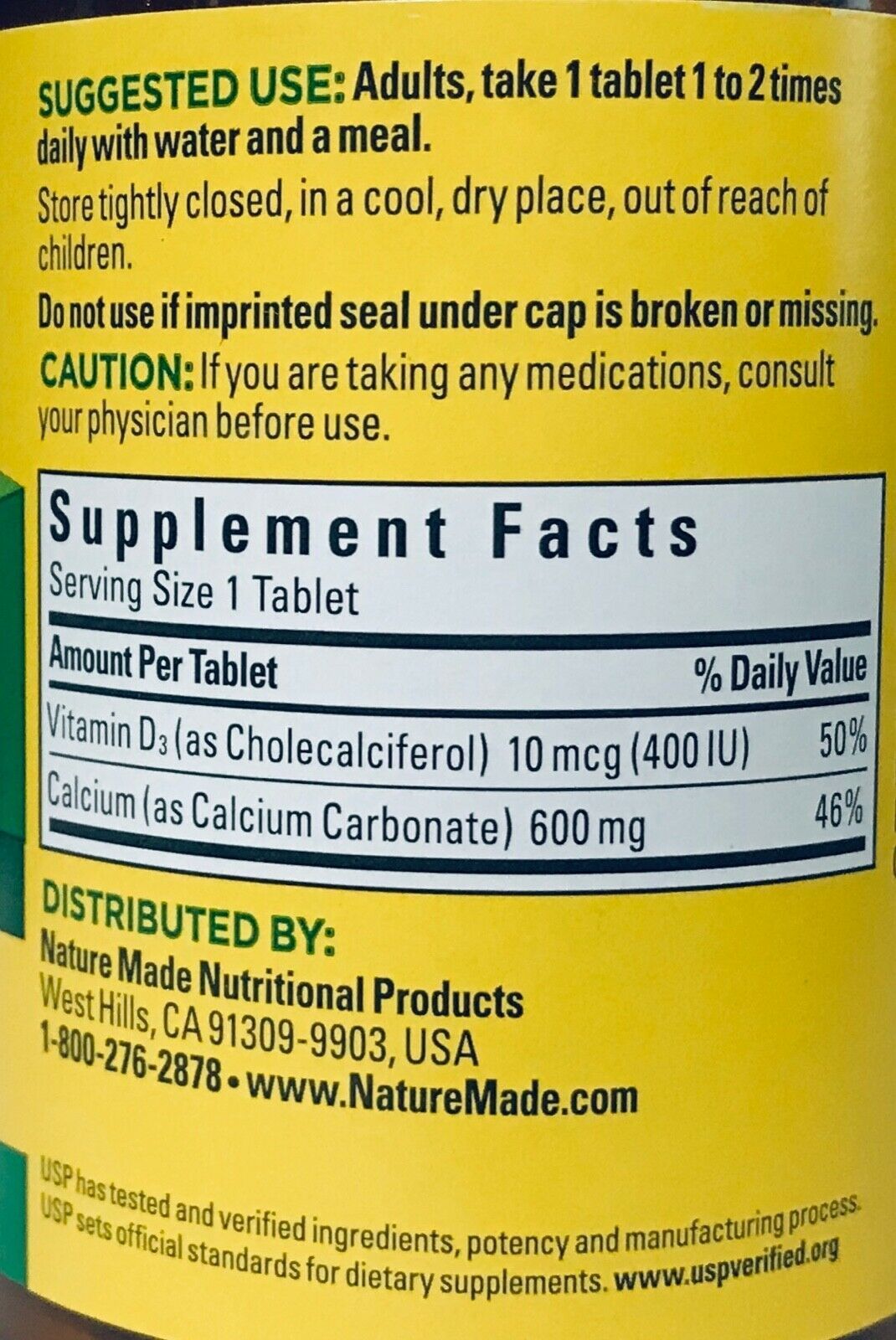 Nature Made Calcium 600 mg + Vitamin D3 400 and 50 similar items