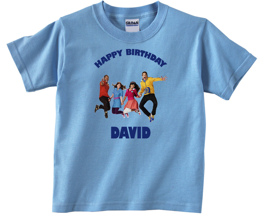Personalized Fresh Beat Band Birthday Light Blue T-Shirt Gift #3 Add Your Name
