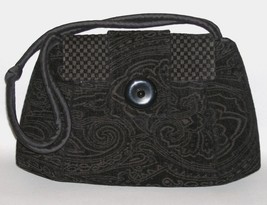 Lucca Black Opulent Purse Handmade Shoulder Bag Chenille Tapestry Handba... - $235.00