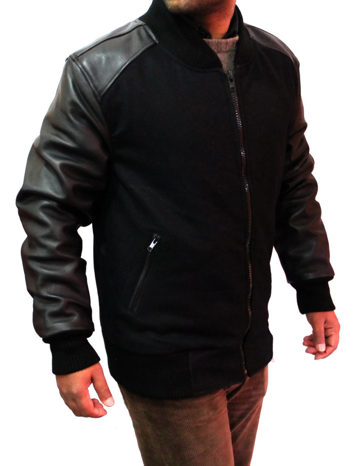 New Handmade Men Leather Sleeves Fabricated Superb Jacket, Leather ...