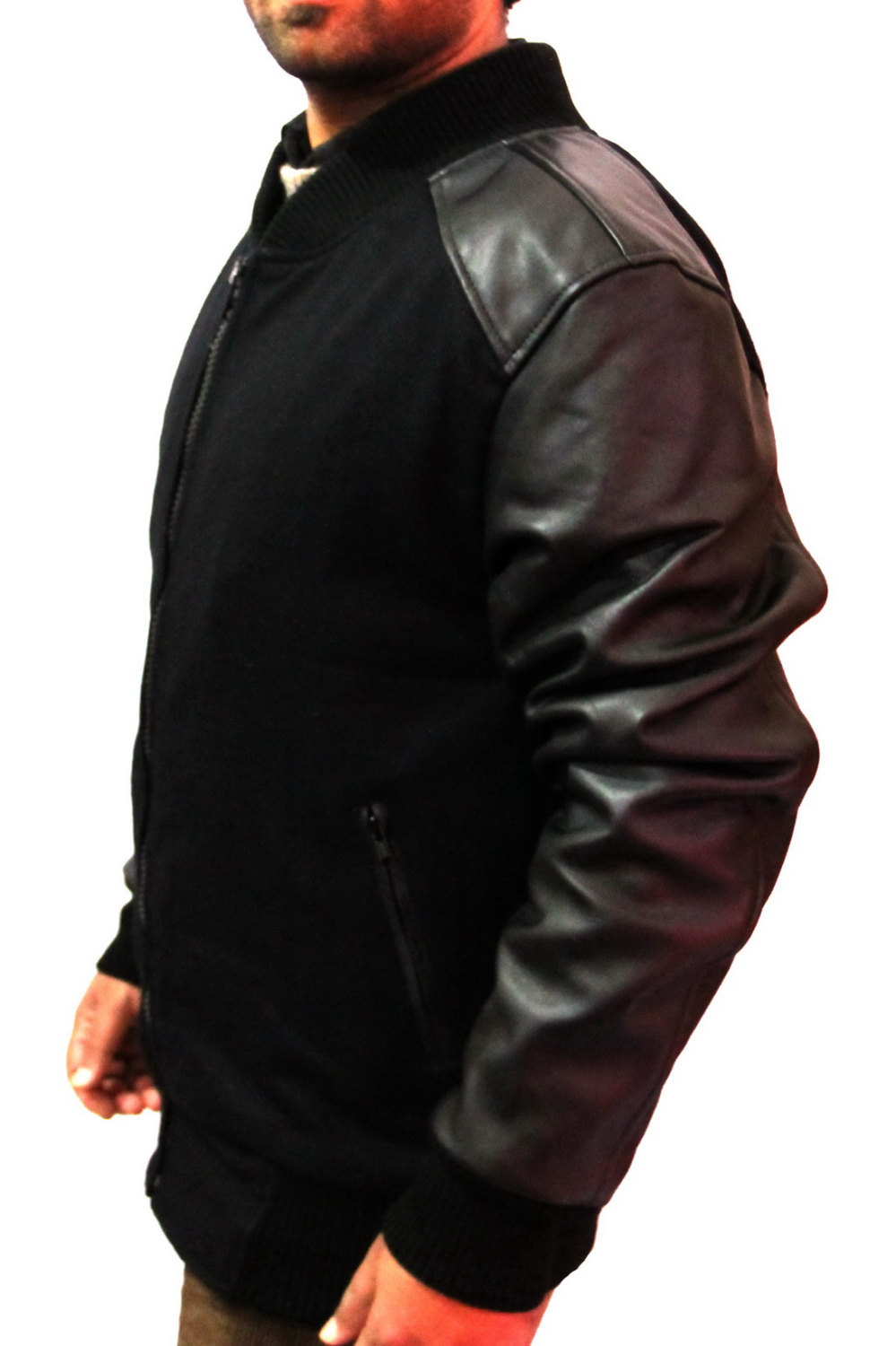 New Handmade Men Leather Sleeves Fabricated Superb Jacket, Leather