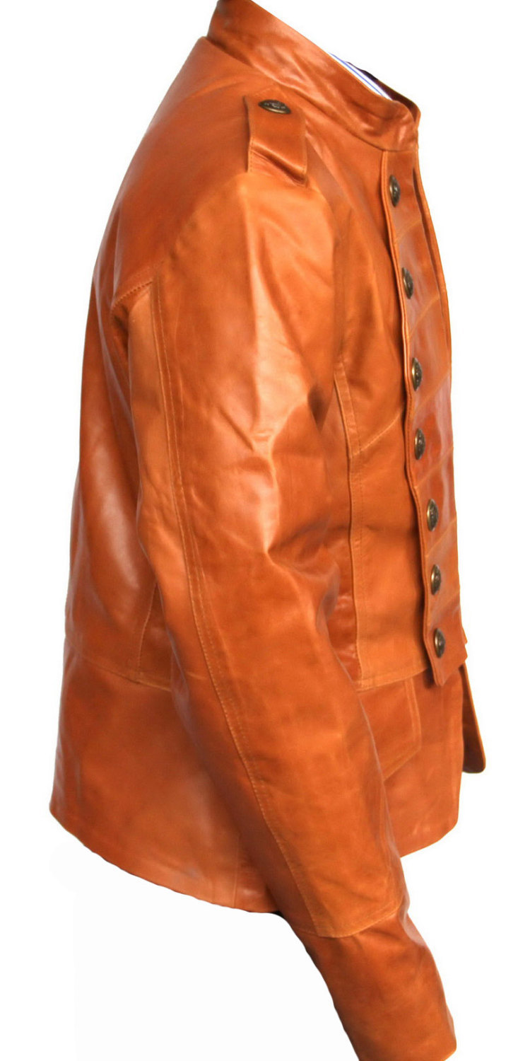 New Handmade Women Military Style Leather Jacket, Women leather jacket