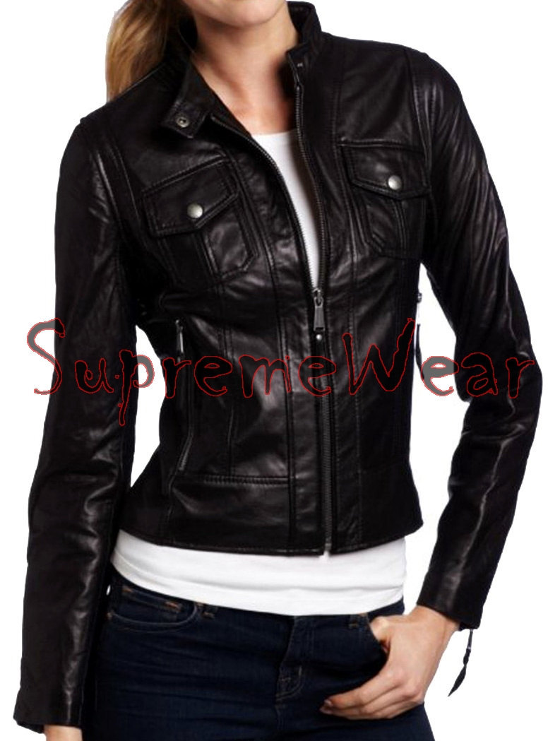 New Handmade Women Slim Fitted Chic Leather Jacket, Women leather ...