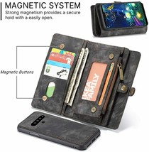 LG V60 ThinQ Wallet Case Magnetic Detachable Leather Folio Zipper Pocket... - $50.99