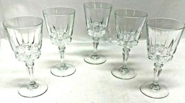 Vintage Cut Glass Cocktail / Wine Drinking Glassware Set of 5 - $19.79