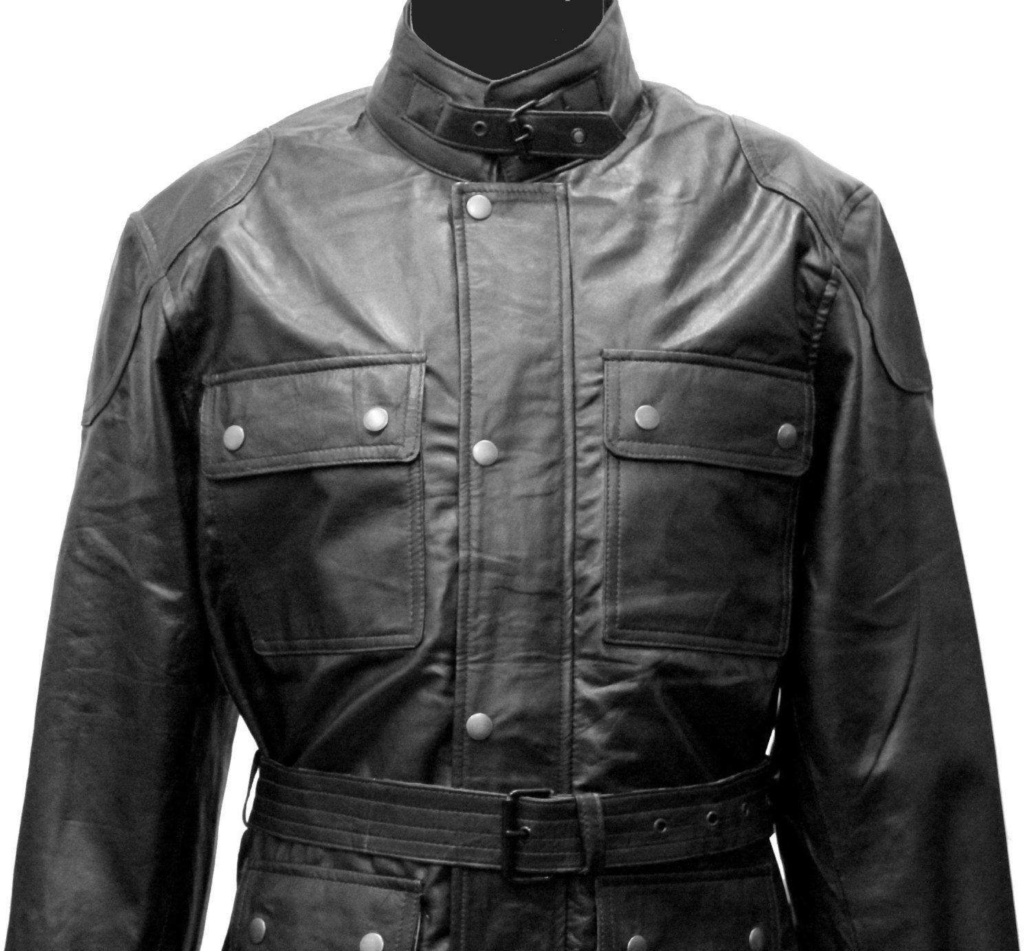 Handmade New Men Front Four Flap Pockets Superb Leather Jacket, Men ...