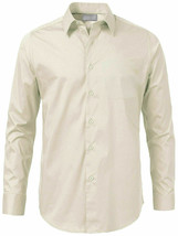 Men's Long Sleeve Formal Button Up Ivory Dress Shirt w/ Defect - M image 2