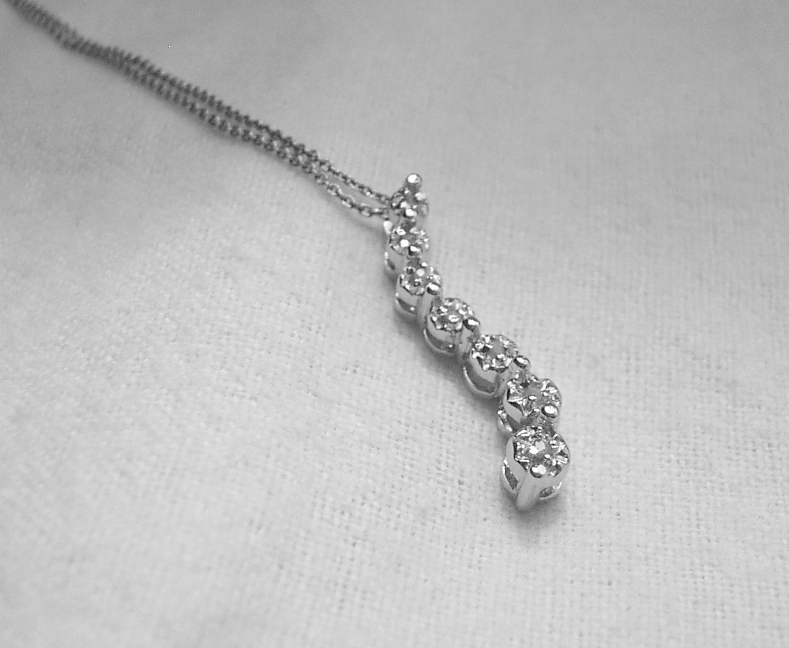 sterling silver journey diamond necklace