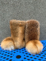 Double-Sided Red Fox Fur Boots For Outdoor Eskimo Fur Boots Arctic Boots Unisex image 3