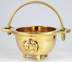 Small Brass with Pentagram Cauldron New - $29.95